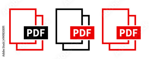 zestaw ikon pliku PDF