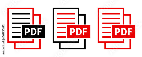 zestaw ikon pliku PDF