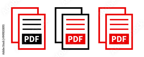 zestaw ikon pliku PDF