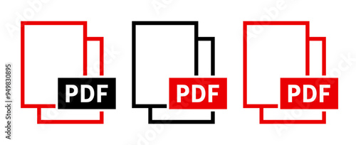 zestaw ikon pliku PDF