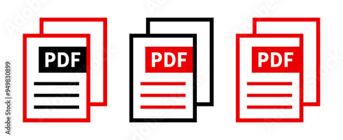 zestaw ikon pliku PDF