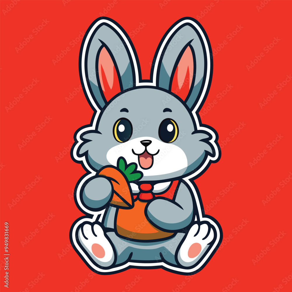 Cute Rabbit eating Carrot vector illustration Cute Rabbit eating Carrot vector illustration