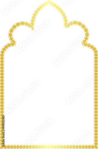 Pointed Cinquefoil Arch Frame round circular graphic design artistic Gold picture frame luxury golden frame gold border window door ornate decoration 