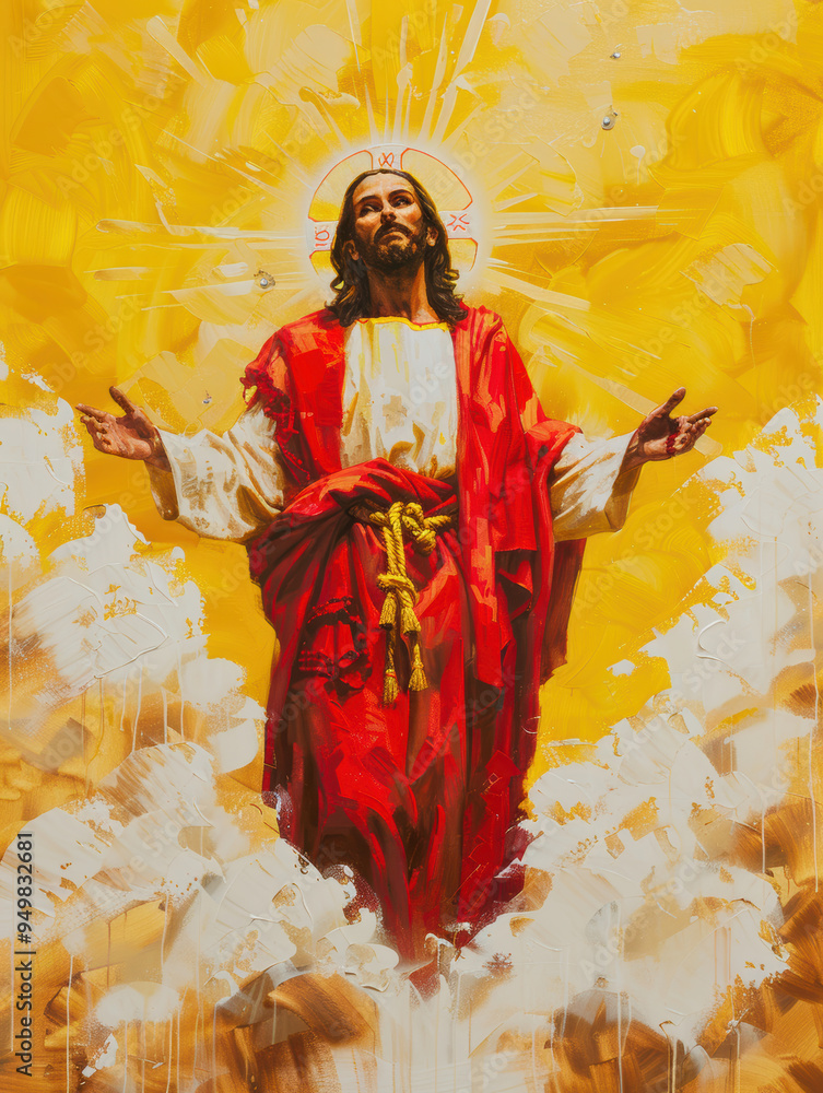 Fototapeta premium Ascension of Jesus Christ. AI generative.