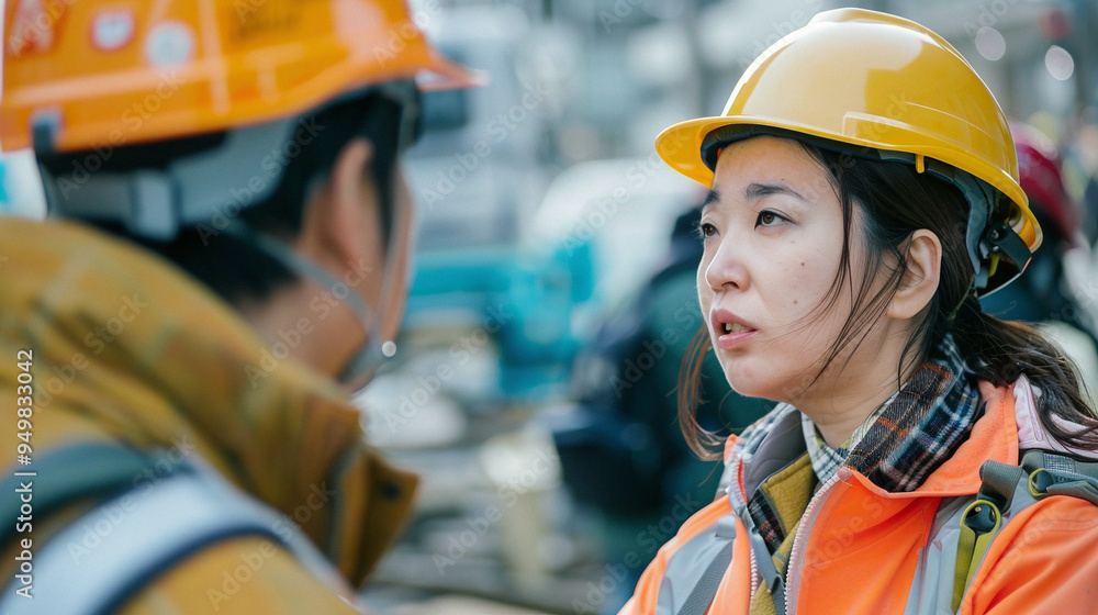asian construction worker on a site asian construction worker on a site