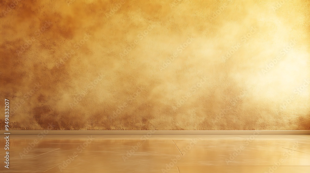 Golden Wall and Wooden Floor Golden Wall and Wooden Floor