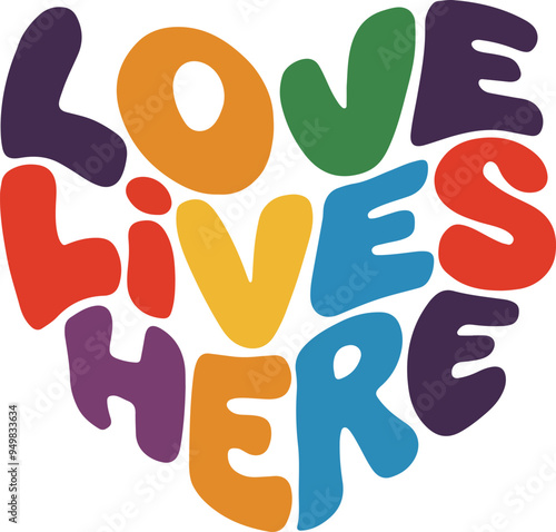 love lives here. t-shirt vector design with white background