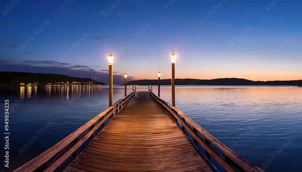 Obraz premium Pier at sunset