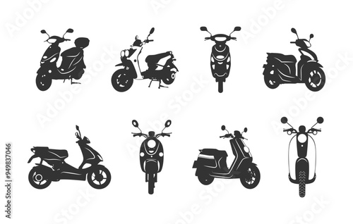 Scooter motorcycle svg, Scooter svg, Scooter motorcycle silhouette, Scooter silhouette, Old Scooter silhouette, Classic scooter silhouette, Scooter clipart.