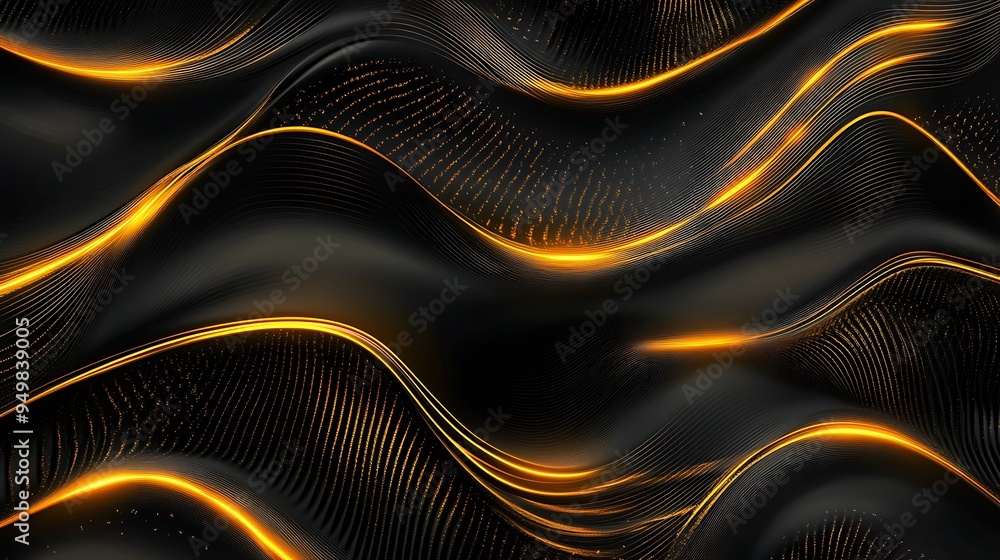 Naklejka premium Abstract Geometric Pattern with Neon Lights