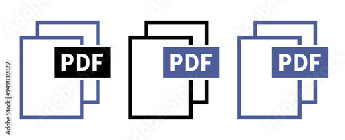 zestaw ikon pliku PDF