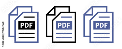 zestaw ikon pliku PDF