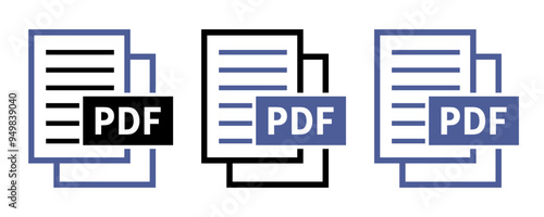 zestaw ikon pliku PDF