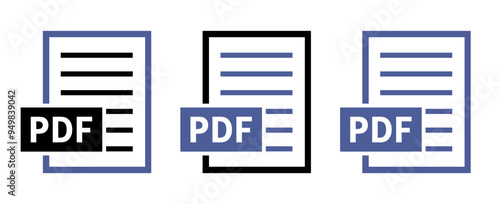 zestaw ikon pliku PDF