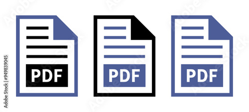 zestaw ikon pliku PDF