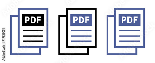 zestaw ikon pliku PDF