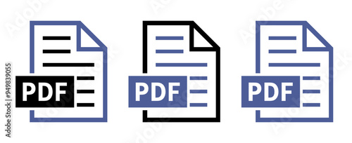zestaw ikon pliku PDF