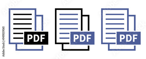 zestaw ikon pliku PDF