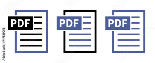 zestaw ikon pliku PDF