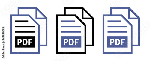 zestaw ikon pliku PDF