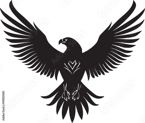 Soaring Black Eagle: A Powerful Vector Graphic for Bold Designs