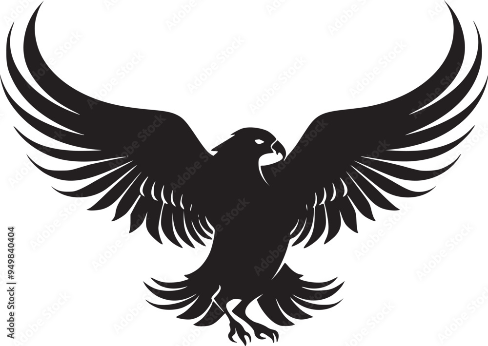 Fototapeta premium Soaring Black Eagle: A Powerful Vector Graphic for Bold Designs