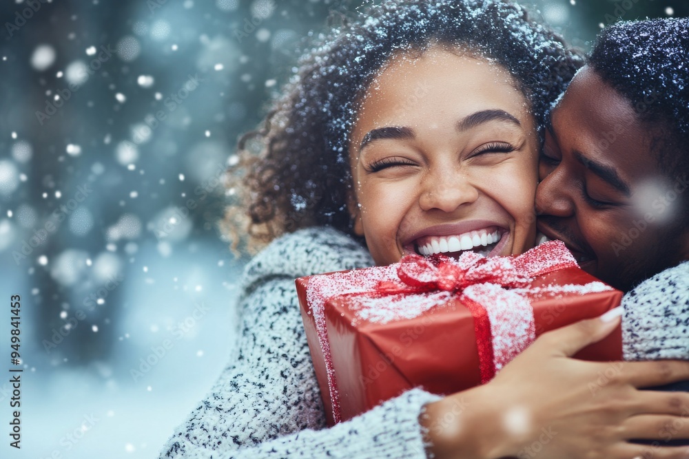 Christmas gifts held by two happy girlfriends by the Christmas tree Christmas gifts held by two happy girlfriends by the Christmas tree