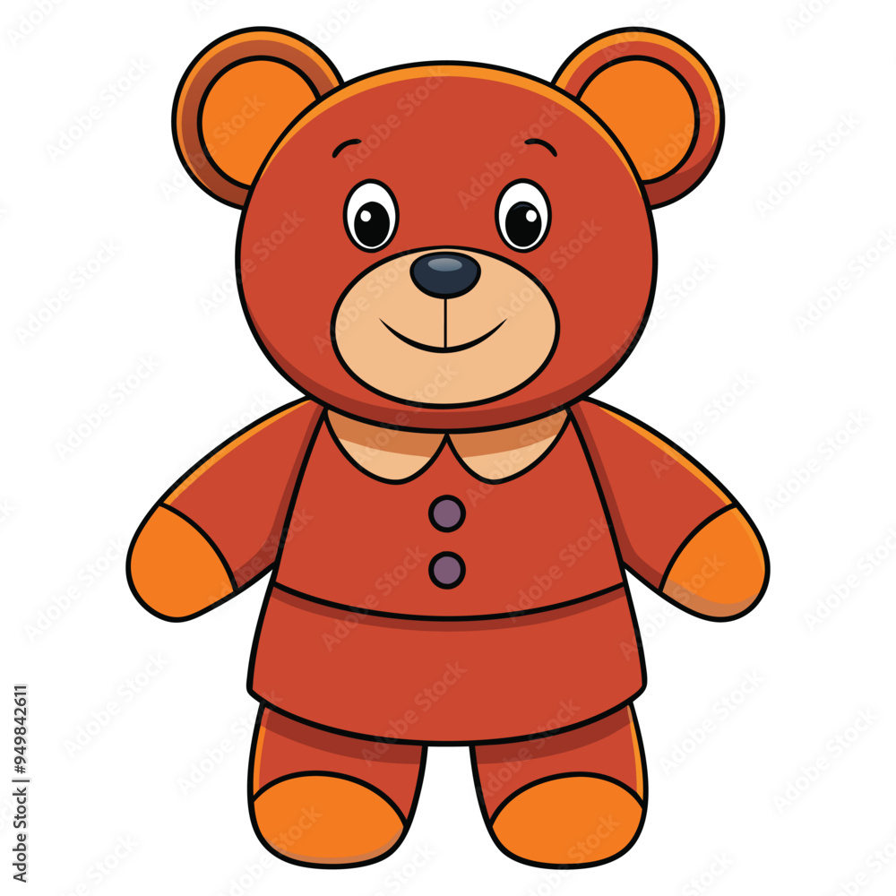 Fototapeta premium Cute Teddy Bear Cartoon Vector Illustration