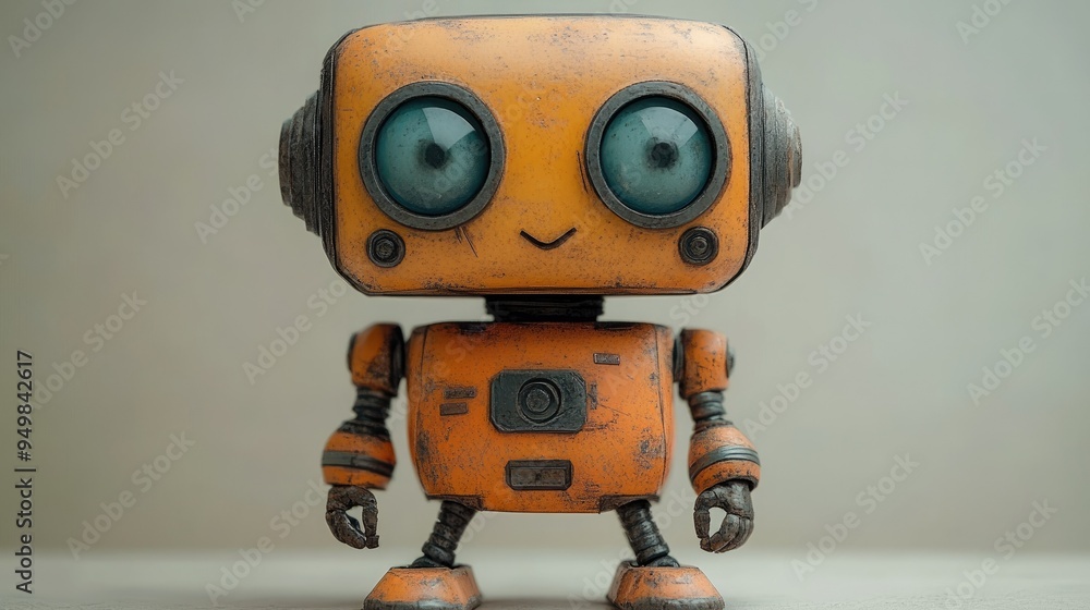 1950s-style robot but with sleek modern design elements 1950s-style robot but with sleek modern design elements