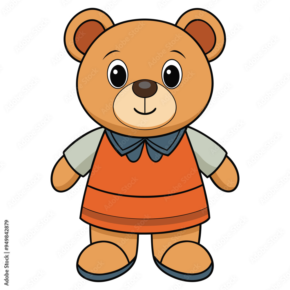 Obraz premium Cute Teddy Bear Cartoon Vector Illustration