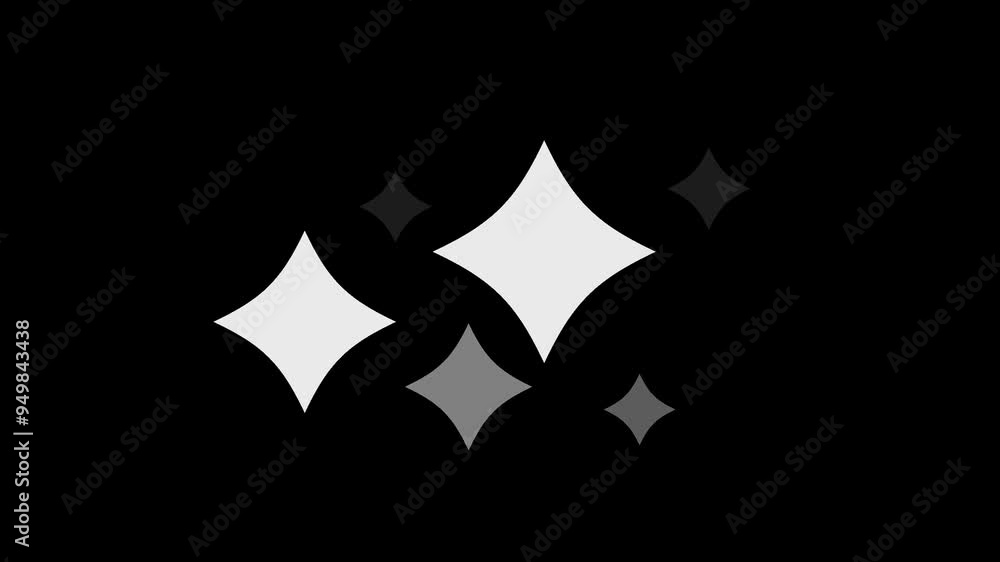 Animation of twinkling stars, sparkles on black background, night sky. Animation of twinkling stars, sparkles on black background, night sky.