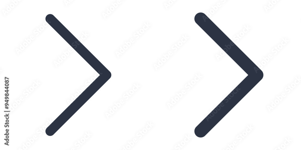 Chevron Right simple icons set designed in filled, outline, line and stroke style Chevron Right simple icons set designed in filled, outline, line and stroke style