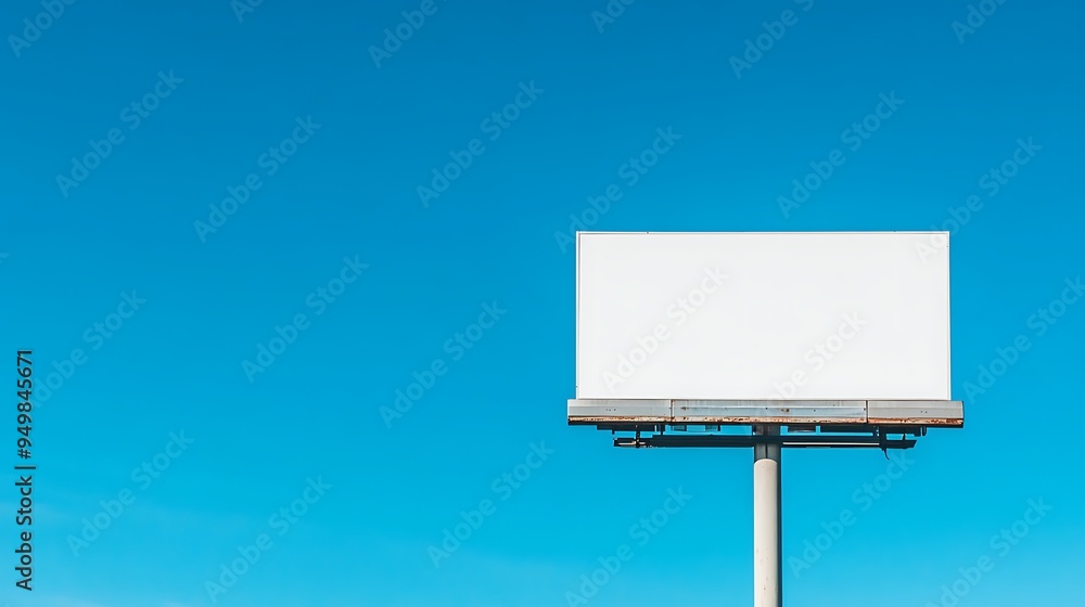 Blank Billboard Against a Clear Blue Sky Blank Billboard Against a Clear Blue Sky