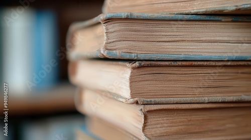 Old book spine texture, close up photo realistic pattern background, vintage literature, adding a touch of nostalgia to any design project.