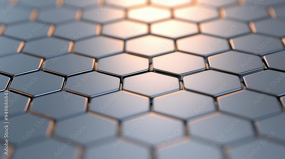 Metallic honeycomb pattern with reflective surfaces, macro shot, industrial design, creating a sleek and modern aesthetic. Metallic honeycomb pattern with reflective surfaces, macro shot, industrial design, creating a sleek and modern aesthetic.