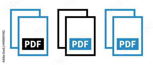 zestaw ikon pliku PDF