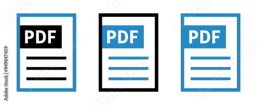 zestaw ikon pliku PDF