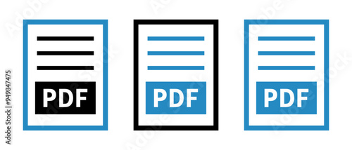 zestaw ikon pliku PDF