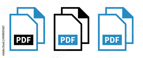 zestaw ikon pliku PDF
