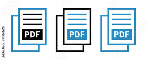 zestaw ikon pliku PDF