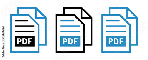zestaw ikon pliku PDF