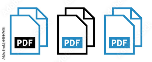 zestaw ikon pliku PDF