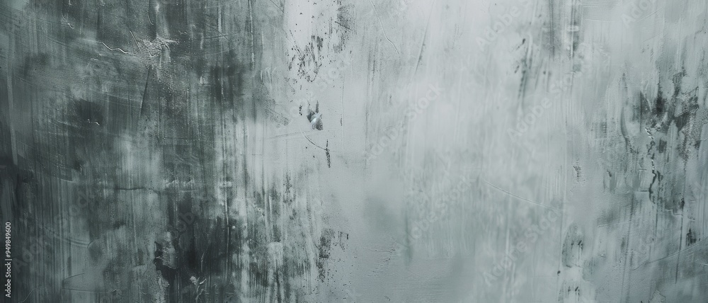 Obraz premium An abstract painting with a mix of black and white brush strokes creates a textured, moody atmosphere on the canvas.