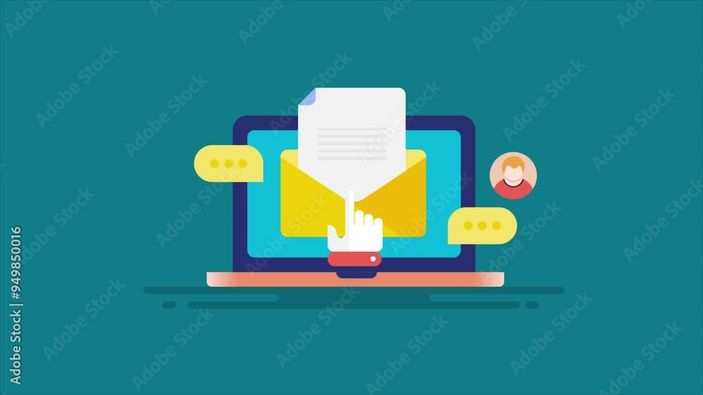Email marketing strategy using multiple content format for better user engagement, improve message response and sending newsletter to subscribers, conceptual video animation.
