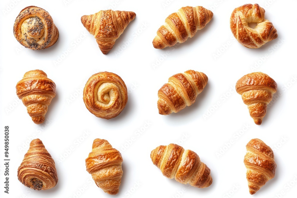 Croissant collection isolated on a white background Croissant collection isolated on a white background