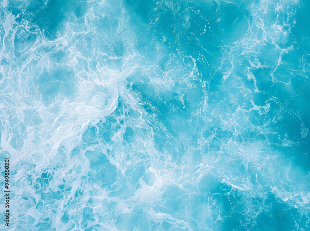 Obraz premium Several shades of blue, turquoise, and azure in the south pacific ocean near the French Polynesian island of Bora Bora.