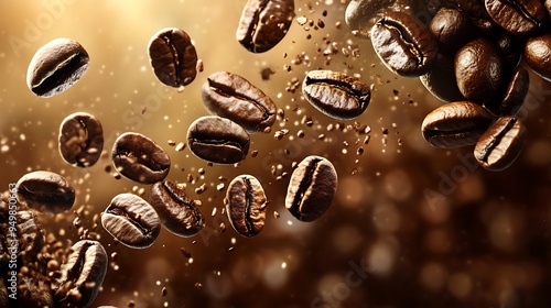 Coffee Beans in Motion