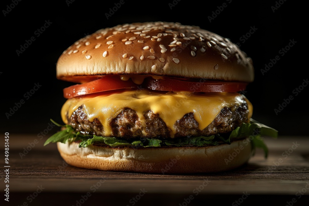 Delicious cheeseburger food photography Delicious cheeseburger food photography