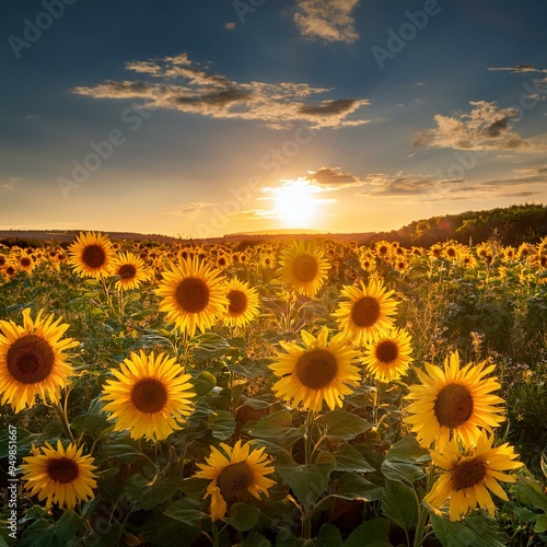 sunflower yellow flower scient. name Helianthus annuus, AI gener photo