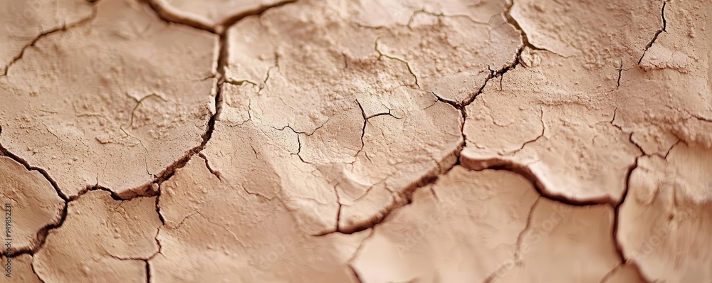 Cracked dried mud surface, macro shot, arid environment Cracked dried mud surface, macro shot, arid environment